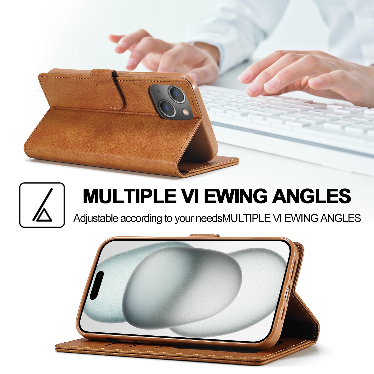 Luxury Leather Wallet iPhone Case – Flip Cover with Card Slot, Magnetic Closure, and Premium Protection for iPhone Models