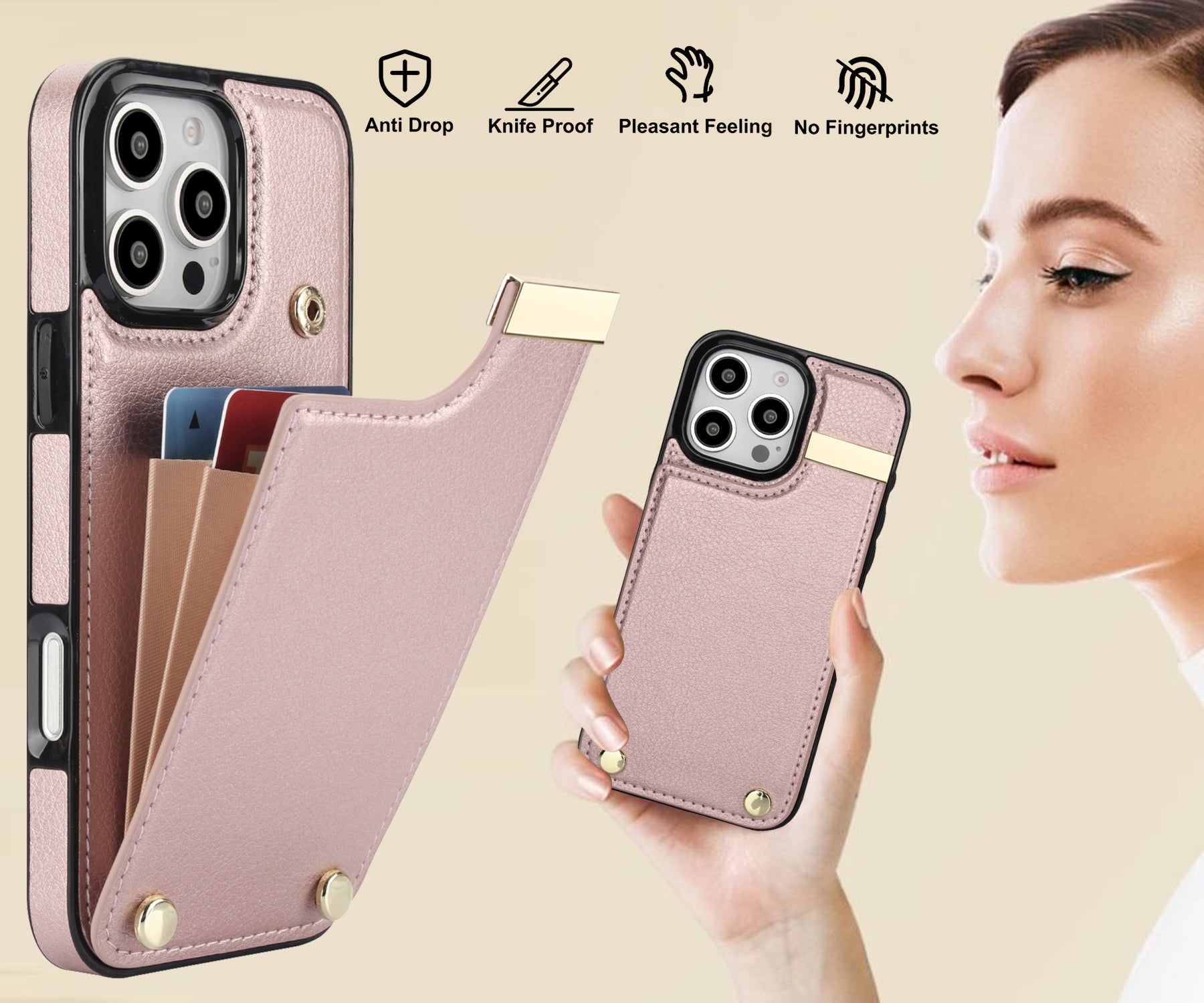 Shockproof Leather Wallet iPhone Case – Flip Cover with Card Holder, Secure Pocket, Durable Protection for iPhone Models