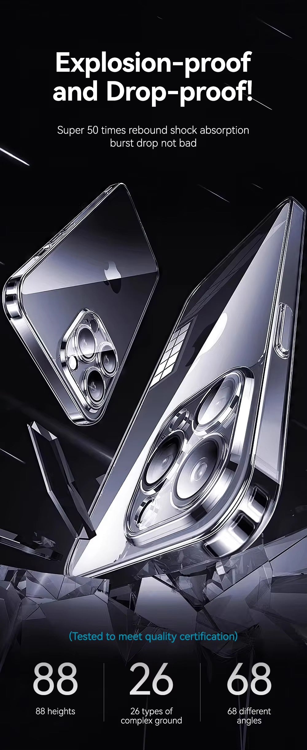 High Quality Apple iPhone Case, MagSafe Compatible, Camera Lens & Screen Protection, Ultra Thin, Shockproof, Magnetic Full All Around Cover – Transparent Soft TPU Case with Anti-Drop Protection & Camera Lens Guard