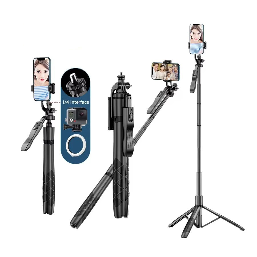 High Quality, Wireless Selfie Stick Tripod – Foldable, Steady Monopod Stand for Apple iPhone, Action Cameras, Live Shooting.