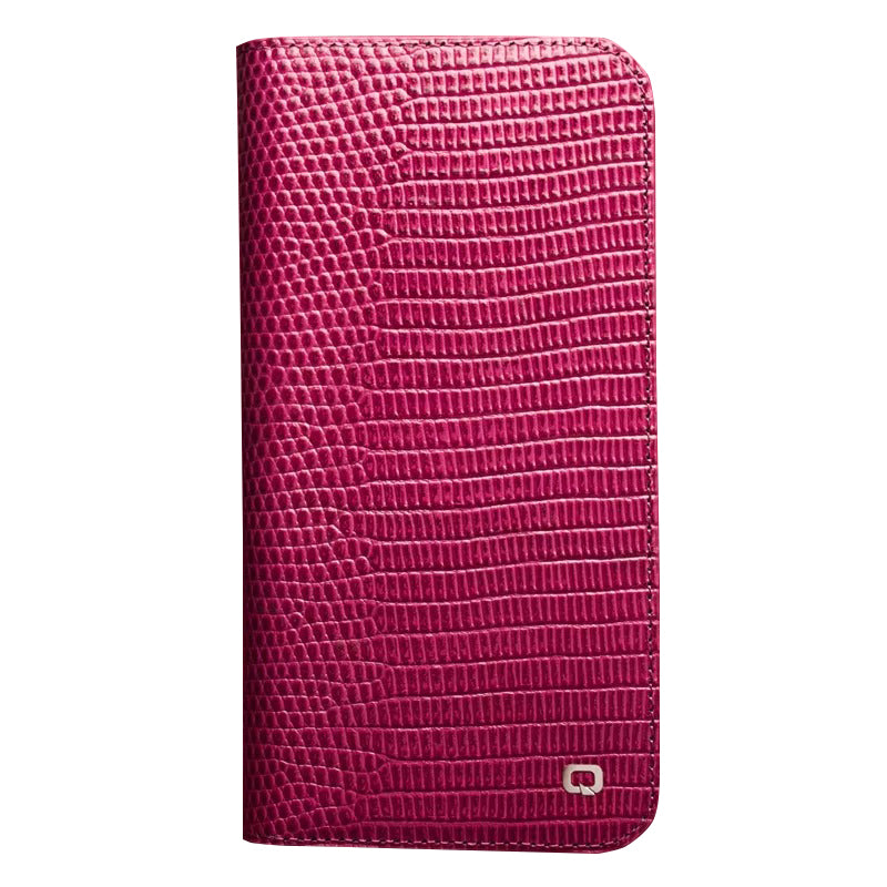 Premium Genuine Leather Flip iPhone Case – Cowhide, Crocodile Grain, Card Holder, Stylish & Durable Cover | Case for iPhone