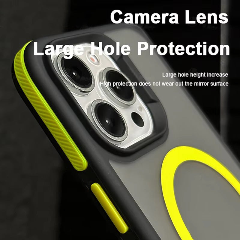 Premium Apple iPhone Case, MagSafe Compatible, Camera Lens & Screen Protection, Ultra Thin, Shockproof, Magnetic Full All Around Cover – Bicolor Matte Frosted Magnetic Case with Translucent Hard Bumper Design