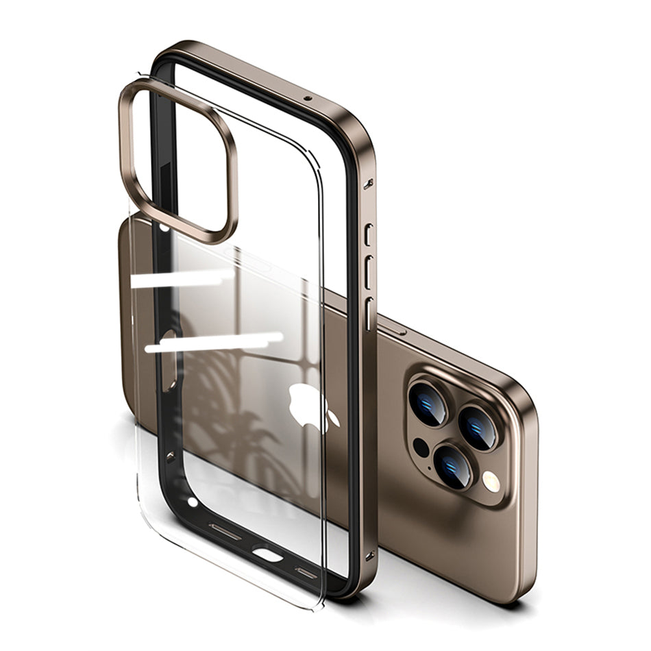 Luxury 2-in-1 Clear Acrylic iPhone Case - Ultra-Thin Aluminum Metal Lens Frame, Alloy Bumper, Design | Case for iPhone