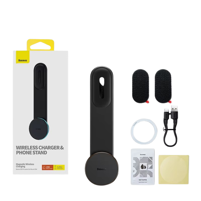 Robust Magnetic Car Phone Holder with 15W Wireless Charging – Foldable Dashboard Mount, Strong Grip, Universal for iPhone & Android, Mini Design