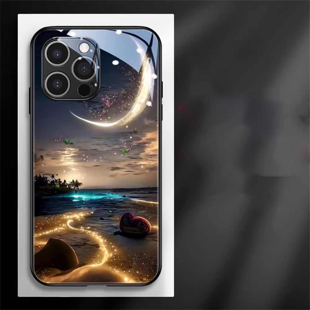 Premium Apple iPhone Case, MagSafe Compatible, Camera Lens and Screen Protection, Ultra Thin, Shockproof, Magnetic, Full All Around Protection, Galaxy LED Glass Cover