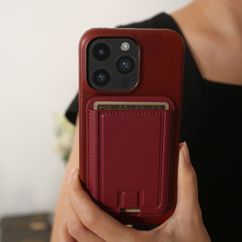 Luxury MagSafe Wallet iPhone Case– Genuine Leather, Magnetic Wireless Charging, Card Holder, Shockproof Protection, Premium Design for iPhone Models