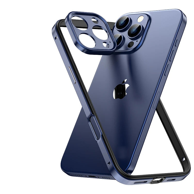 Luxury Hybrid Metal iPhone Case - Camera Protection, Silicone Frame, Aluminum Heat-Dissipating Bumper, | Case for iPhone