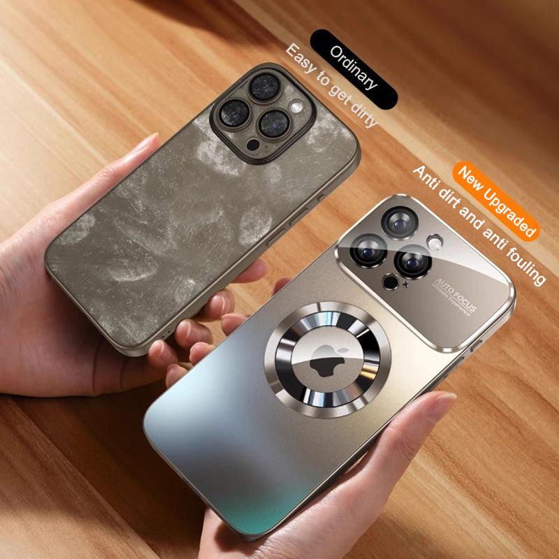 Luxury Magnetic iPhone Case - Matte Finish, MagSafe Compatible, Shockproof with Camera Lens Protection,