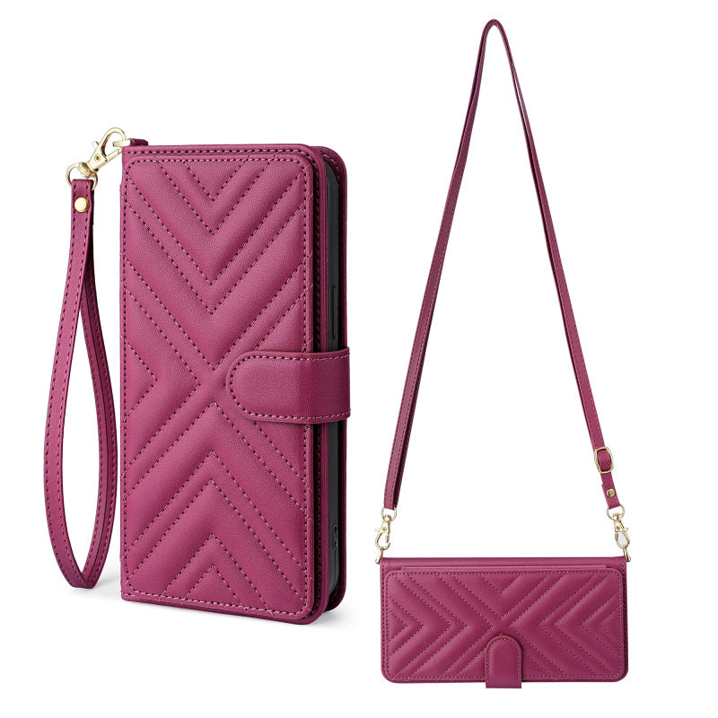 Luxury Crossbody Wallet iPhone Case – Fashion Shoulder Strap, Magnetic Closure, Card Holder and Premium Protection for iPhone