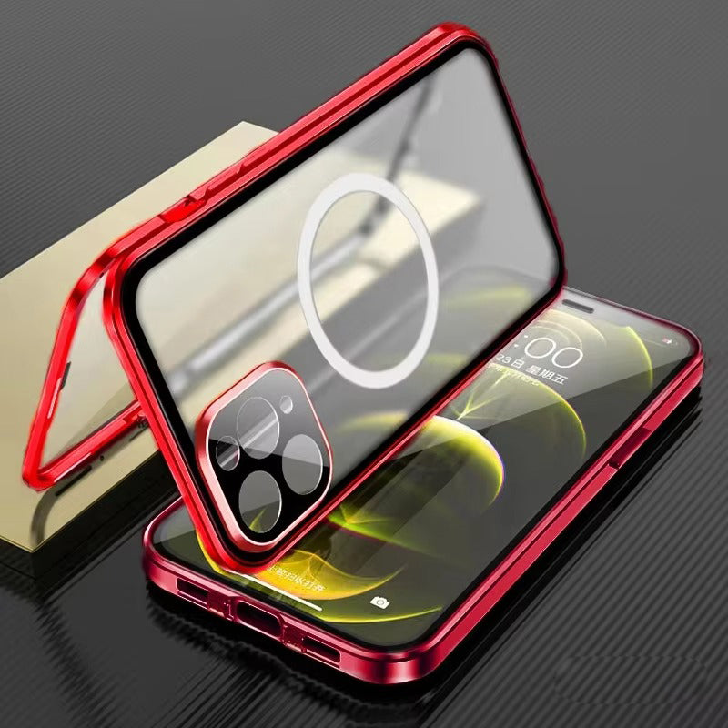 Robust Apple iPhone Case, Ultra Thin Shockproof Magnetic Full All Around Protection Cover with 360 Glass Aluminium Shield