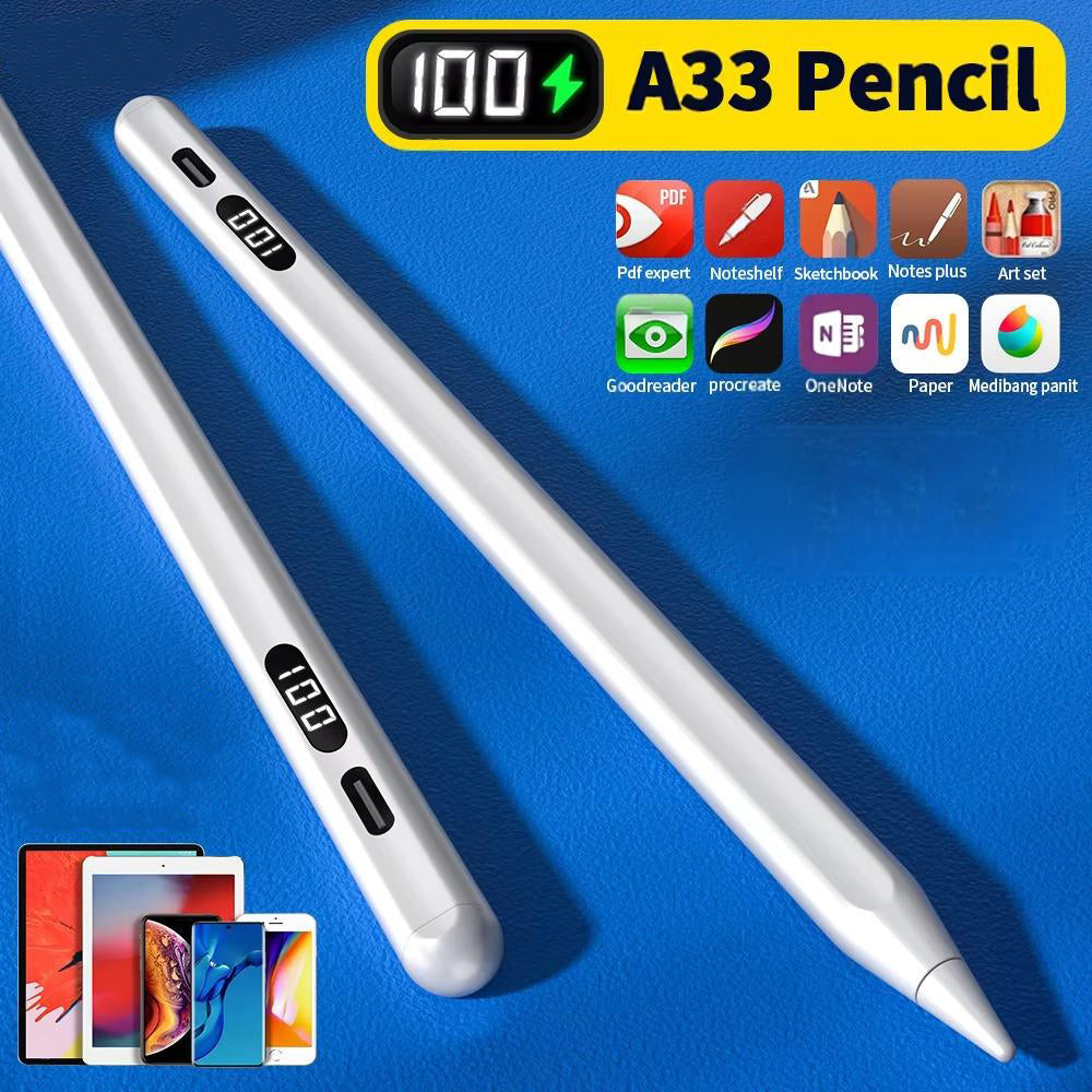 High Precision Stylus Pen for iPhone & iPad – Rechargeable Pencil with Power Display, and Navigation on Apple Devices