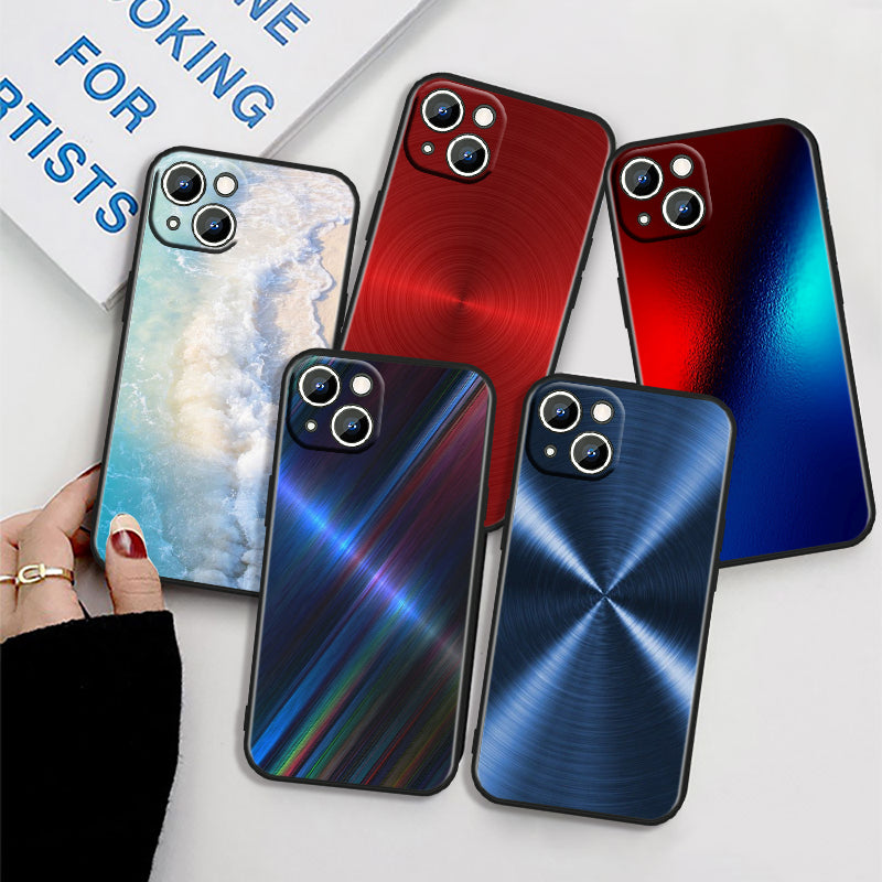 Red Blue Metal & Seawater Soft iPhone Case – Sleek Design, Durable Protection, Stylish & Lightweight Cover | Case for iPhone
