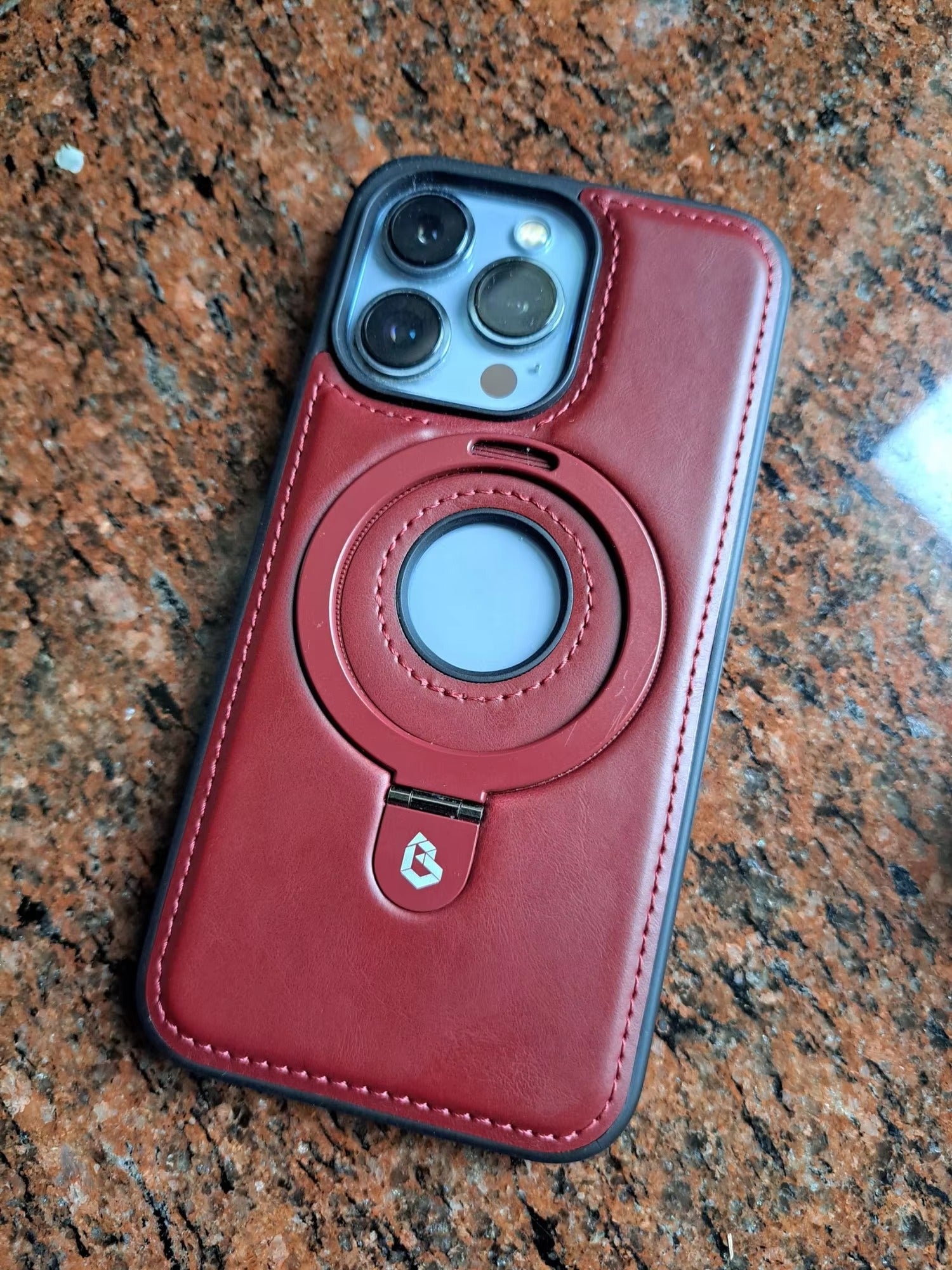 Premium Apple iPhone Case MagSafe Compatible, Camera Lens & Screen Protection, Ultra Thin Shockproof Magnetic Full All Around Protection Cover with PU Leather Stand Ring