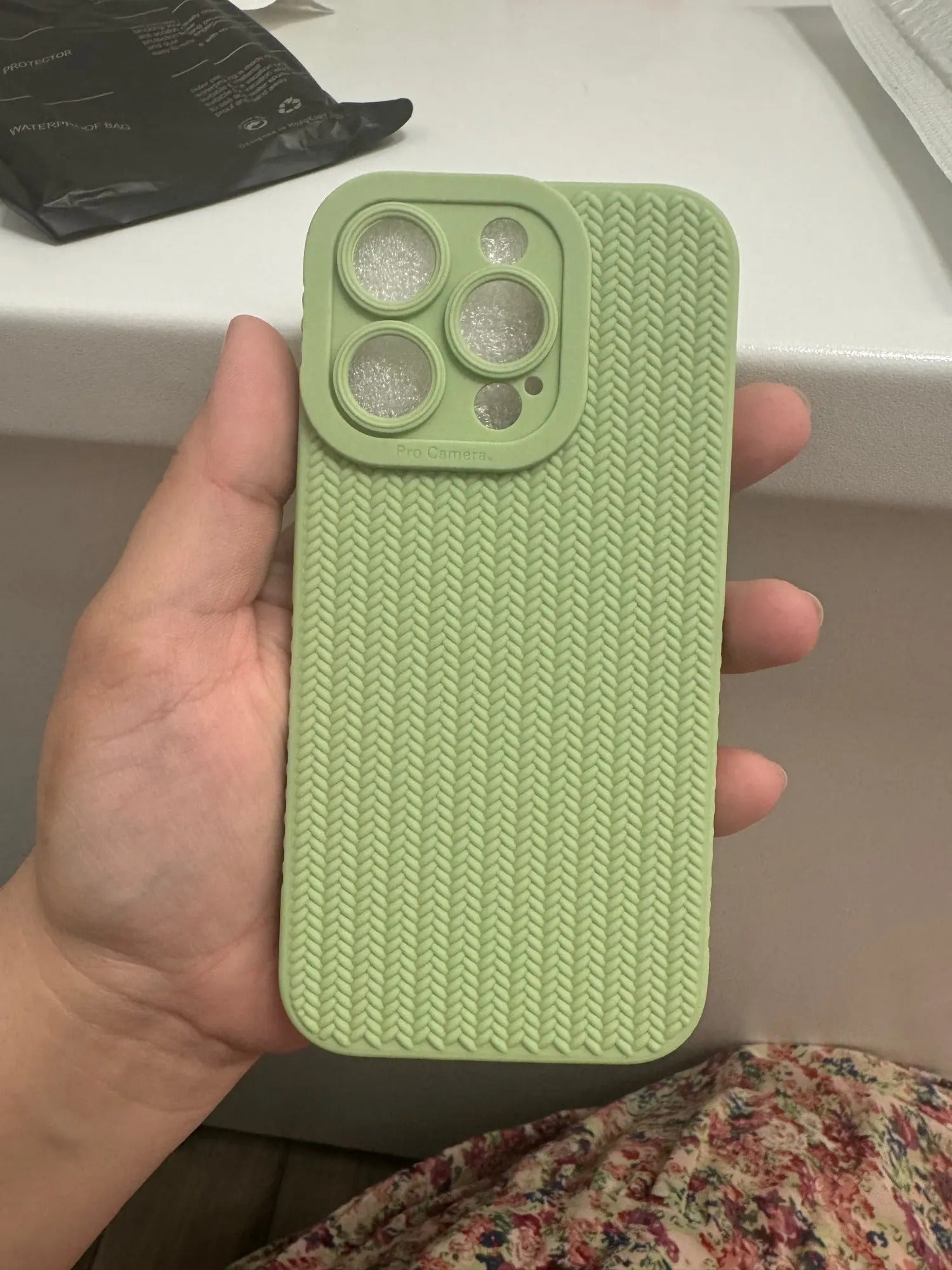 Luxury Apple iPhone Case, MagSafe Compatible, Camera Lens & Screen Protection, Ultra Thin, Shockproof, Magnetic Full All Around Cover – Woven Pattern Soft Silicone Case with Solid Color Stylish Design