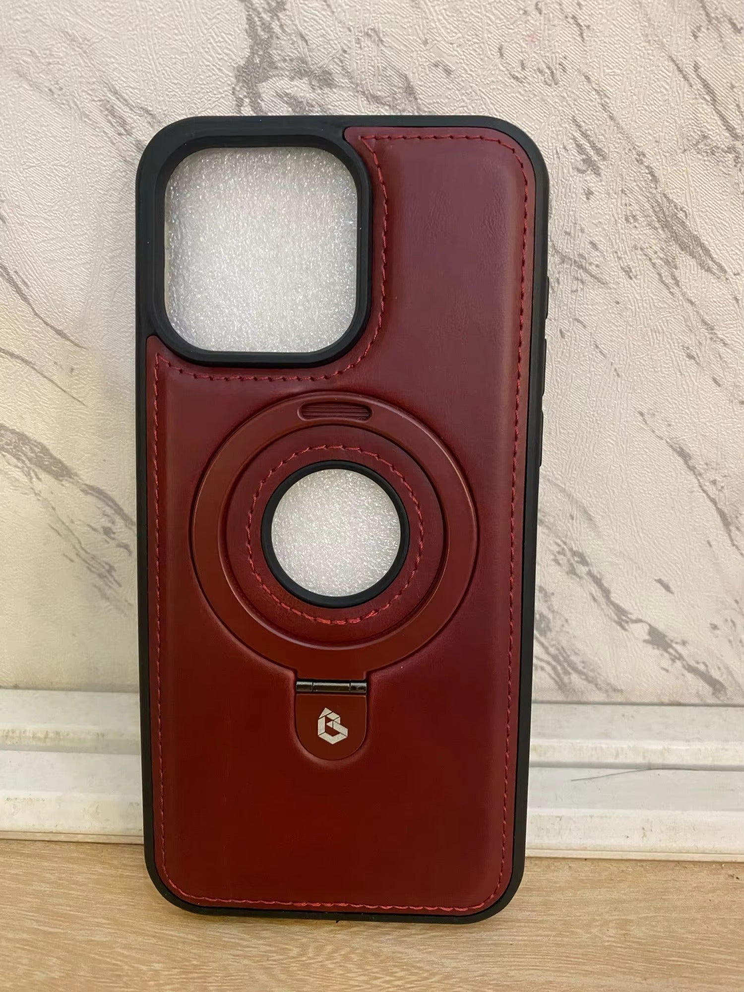 Premium Apple iPhone Case MagSafe Compatible, Camera Lens & Screen Protection, Ultra Thin Shockproof Magnetic Full All Around Protection Cover with PU Leather Stand Ring