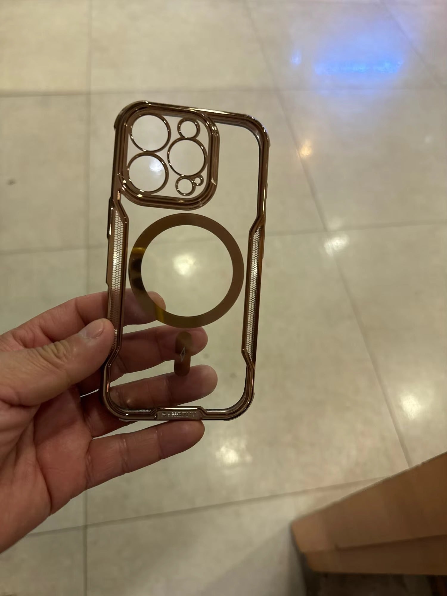 High Quality Apple iPhone Case, MagSafe Compatible, Camera Lens & Screen Protection, Ultra Thin, Shockproof, Magnetic Full All Around Cover – Blade Mecha TPU Transparent Case with Plating Finish & Wrist Strap