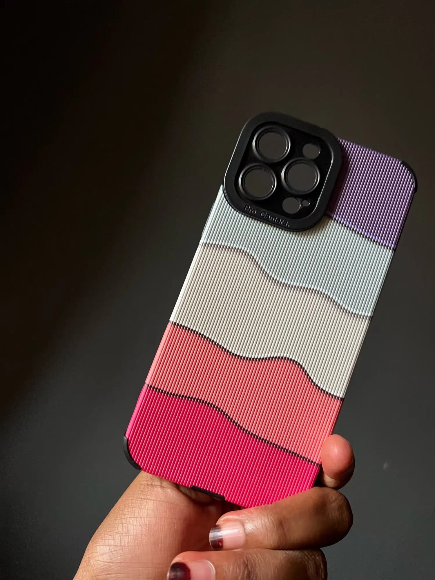 High Quality Apple iPhone Case, MagSafe Compatible, Camera Lens & Screen Protection, Ultra Thin, Shockproof, Magnetic Full All Around Cover – Gradient Wave Silicone Case with Leather Texture & Shockproof Design