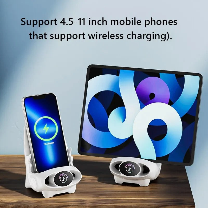 Premium Universal Wireless Charging Stand – 15W Fast Charger Dock with Cooling Hole Design, Phone Holder Function and Aromatherapy Feature for iPhone & Samsung