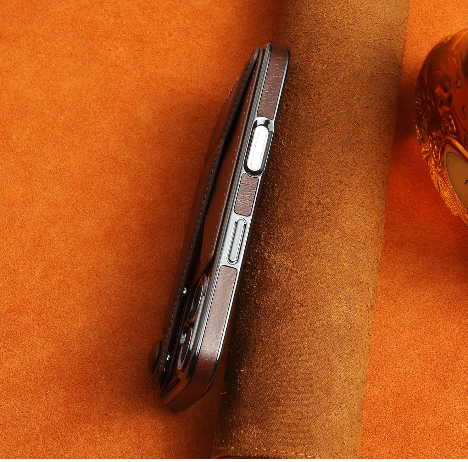 Luxury Electroplated Leather iPhone Case – Stand Card Holder, Premium Anti-Fall Protection, Stylish Design, and Durable Cover for Ultimate Convenience