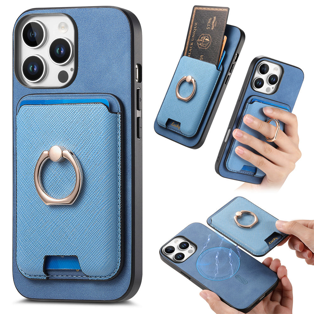 Luxury Detachable Magnetic Wallet iPhone Case – Card Holder, Ring Stand, Shockproof Protection for Secure and Convenient Use
