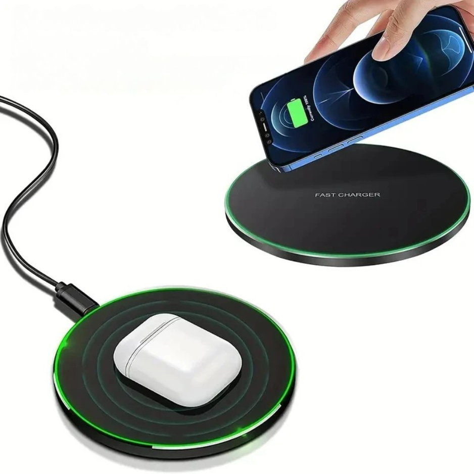 Premium 30W Wireless Charging Pad – Fast Induction Charger with Type C Connector, LED Indicator, Compatible with Apple iPhone, AirPods, iOS & Android Devices