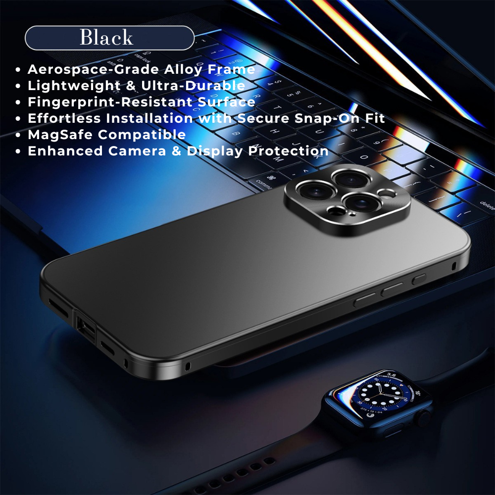 Luxury Shockproof Magnetic Phone Case - Slim Aluminum Frame with Full Lens Protection, Wireless Charging Compatible