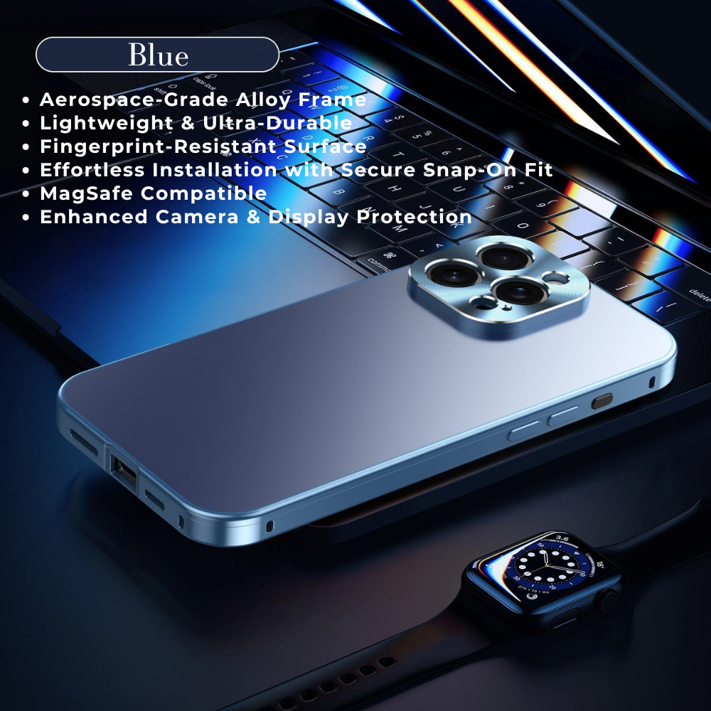 Luxury Shockproof Magnetic Phone Case - Slim Aluminum Frame with Full Lens Protection, Wireless Charging Compatible