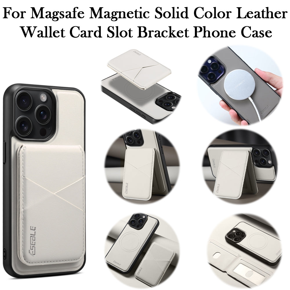 Luxury Magnetic Leather Wallet iPhone Case – 2-in-1 MagSafe Card Holder, Kickstand, Shockproof Protection, Premium Design, Wireless Charging Compatible for iPhone Models