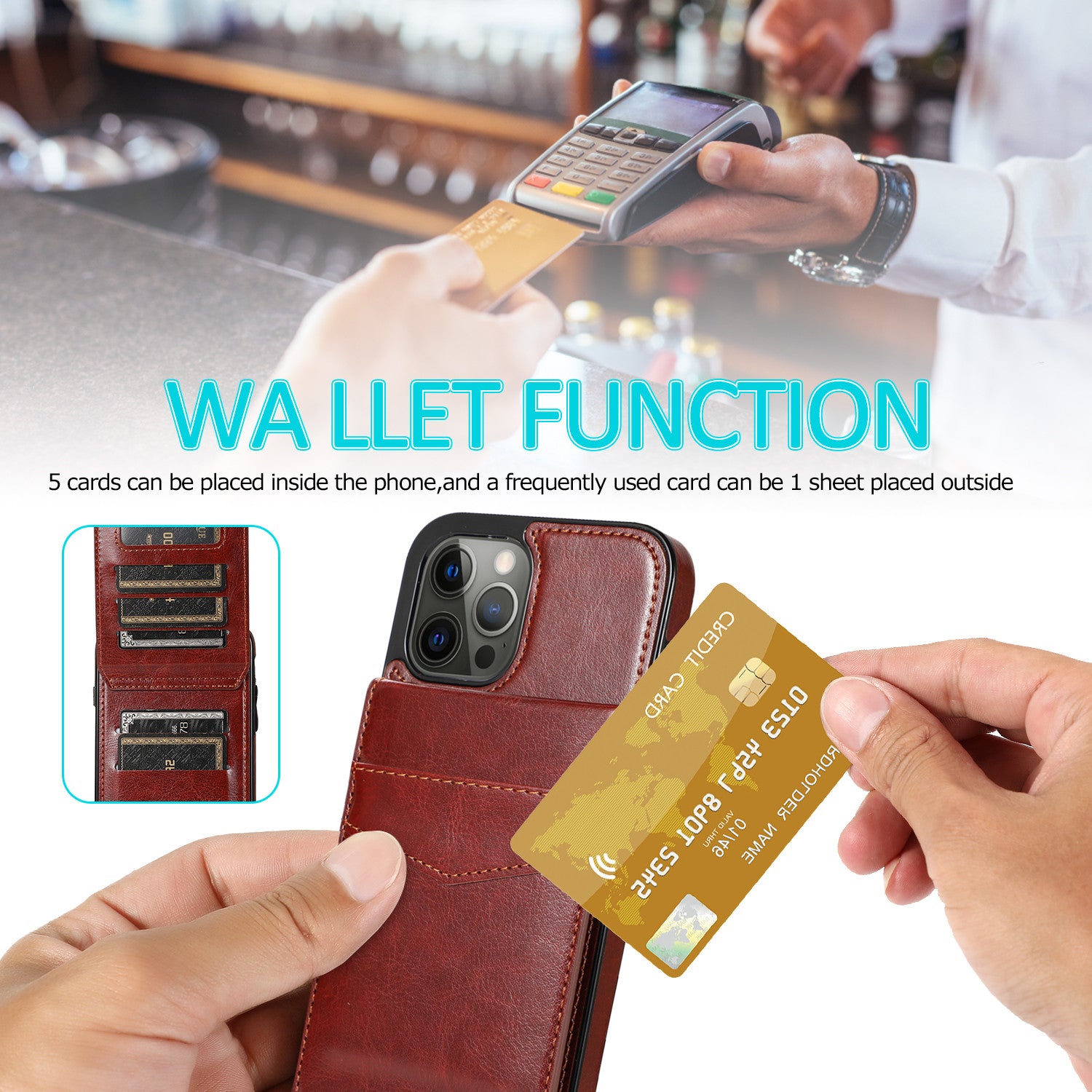 Luxury Flip Leather Wallet iPhone Case – Credit Card Holder, Kickstand, Premium & Durable Protection | Case for iPhone