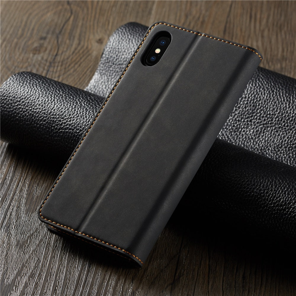Thin Suede Leather Wallet iPhone Case – Flip Cover with Strong Magnet, Card Holder, and Premium Protection for iPhone Models
