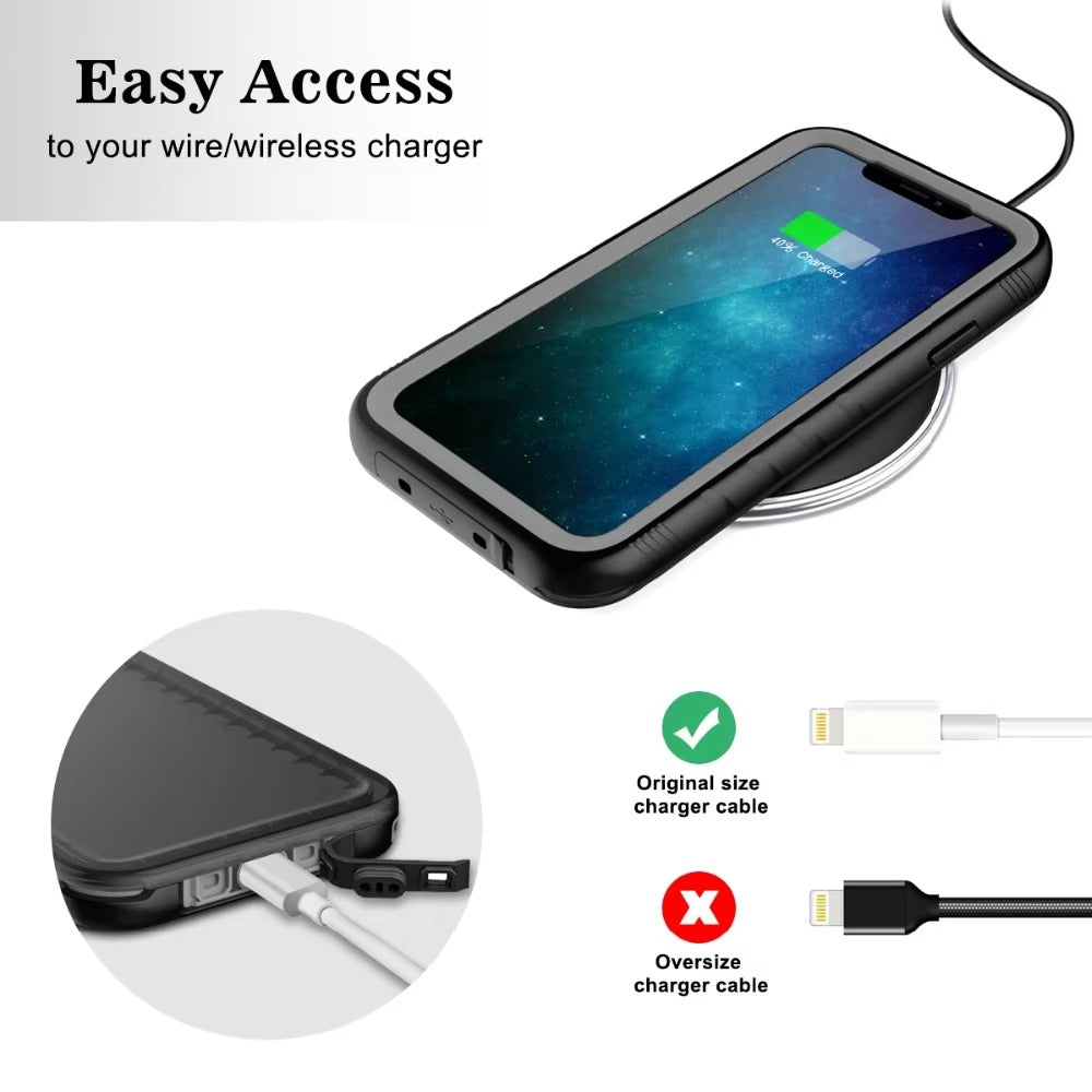 Premium Apple iPhone Case MagSafe Compatible, Camera Lens & Screen Protection, Ultra Thin Shockproof Magnetic Full All Around Protection Cover with Waterproof Strap for Diving