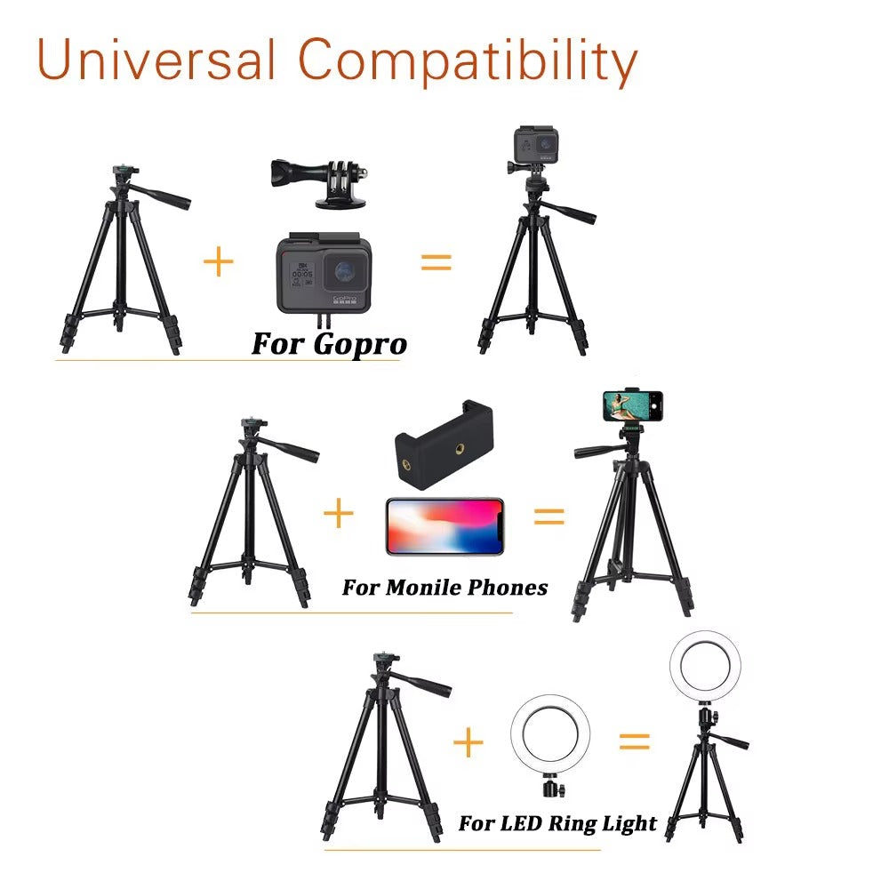 High Quality, 40-Inch, Universal Phone Tripod Lightweight Aluminum, Travel Stand for Photography Compatible with Apple iPhone