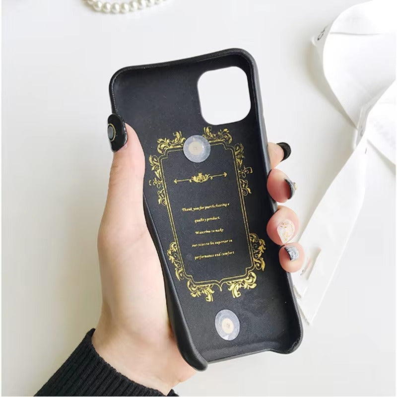 Luxury Apple iPhone Case, MagSafe Compatible, Camera Lens & Screen Protection, Ultra Thin, Shockproof, Magnetic Full All Around Cover – Pearl Metal Hand Chain Case with Lattice Lambskin Pattern for Women