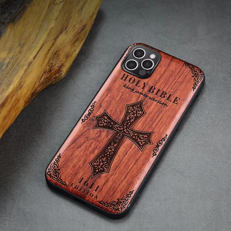 Robust Apple iPhone Case, MagSafe Compatible, Camera Lens and Screen Protection, Ultra Thin, Shockproof, Magnetic, Full All Around Protection, Real Wood TPU Cover