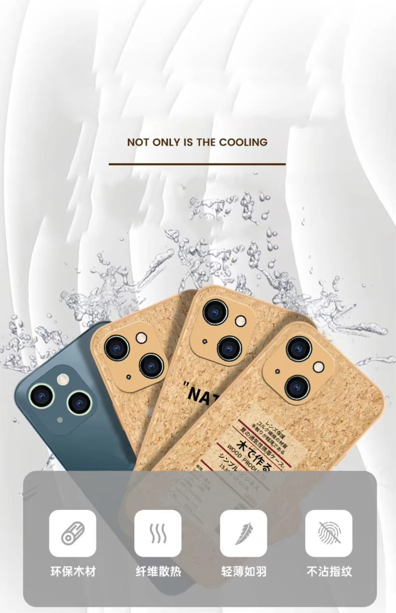 Luxury Apple iPhone Case, MagSafe Compatible, Camera Lens and Screen Protection, Ultra Thin, Shockproof, Magnetic, Full All Around Protection, Cork Wood Soft Cover