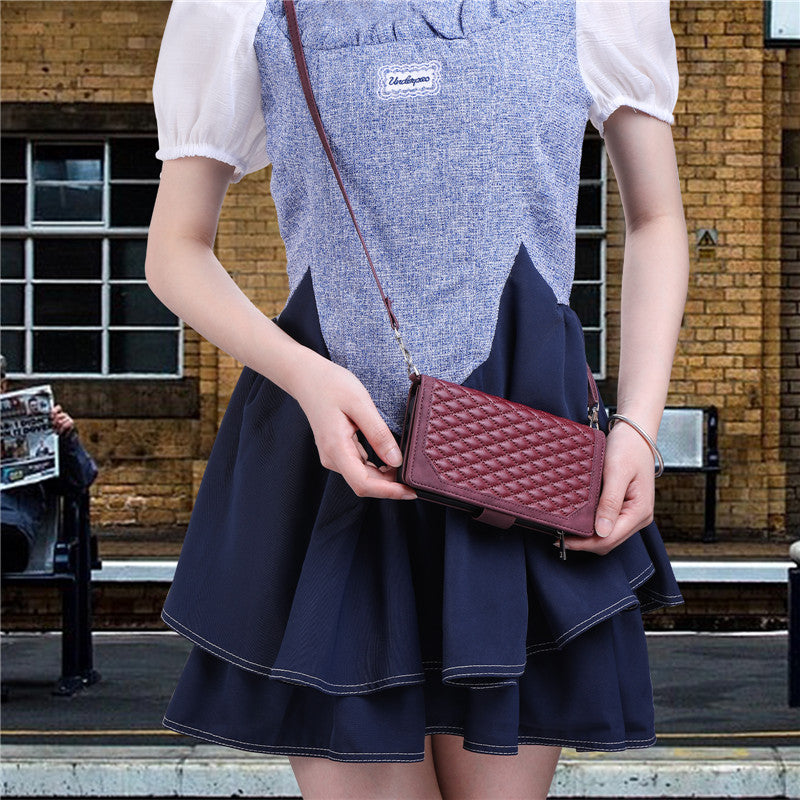 Luxury Flip Leather Wallet iPhone Case – Long Lanyard, Zipper Closure, Card Holder, and Premium Design for iPhone