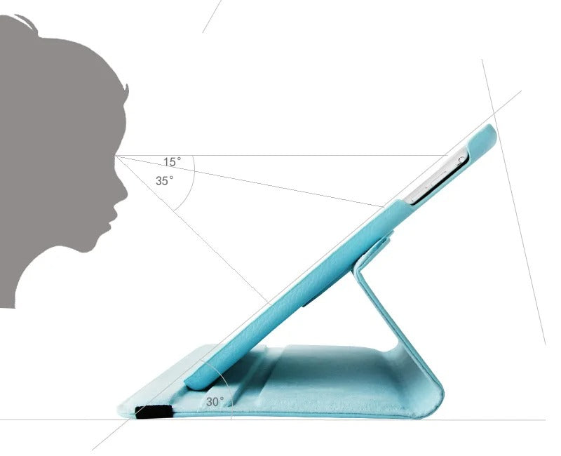 Premium 360° Rotating PU Leather iPad Case – Smart Cover with Auto Sleep/Wake, Shockproof Stand for 12.9" Pro & Air Tablets, Durable & Washable