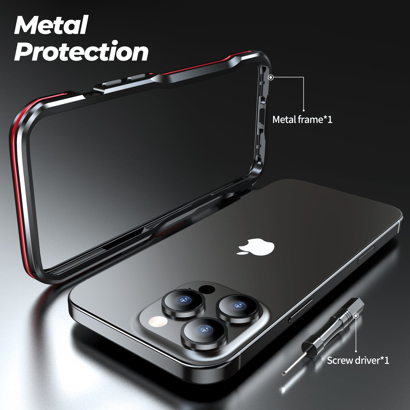Metal Frame Bumper iPhone Case – Aluminum Detachable Heat Dissipation Cover for iPhone Models, Sleek and Durable Protection