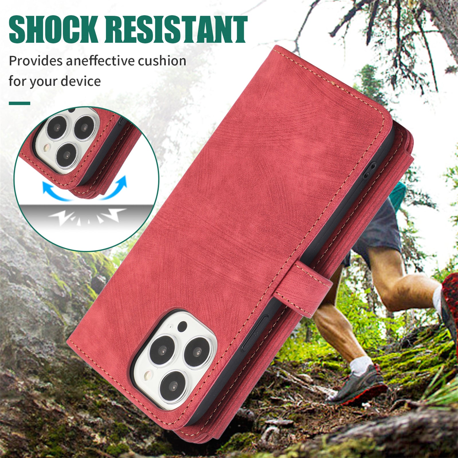 Luxury Crossbody Zipper Wallet iPhone Case – Leather Card Holder, Lanyard Strap, Closure Hands-Free Convenience for iPhone