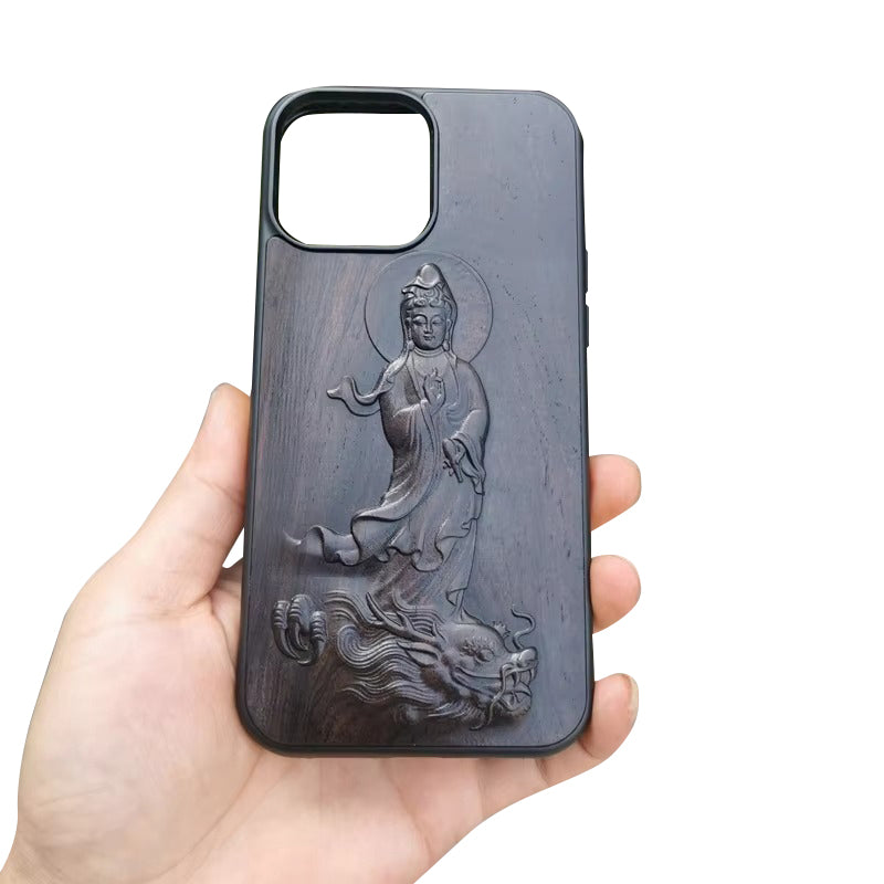 Luxury Apple iPhone Case, MagSafe Compatible, Camera Lens Protection, Screen Protection, Ultra Thin, Shockproof, Magnetic, Full All Around Protection, 3D Carved Wood Cover