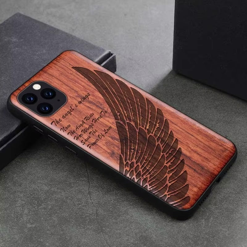 Robust Apple iPhone Case, MagSafe Compatible, Camera Lens and Screen Protection, Ultra Thin, Shockproof, Magnetic, Full All Around Protection, Real Wood TPU Cover