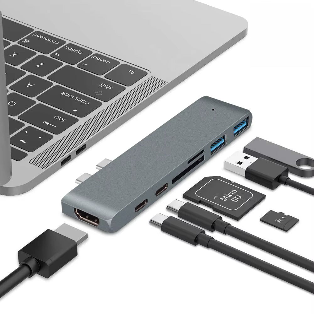 High-Speed USB-C Hub with HDMI 4K, Thunderbolt 3, USB 3.0, SD/TF Card Reader, PD Charging – Type-C Adapter Dock for MacBook Air, Pro, and USB-C Laptops