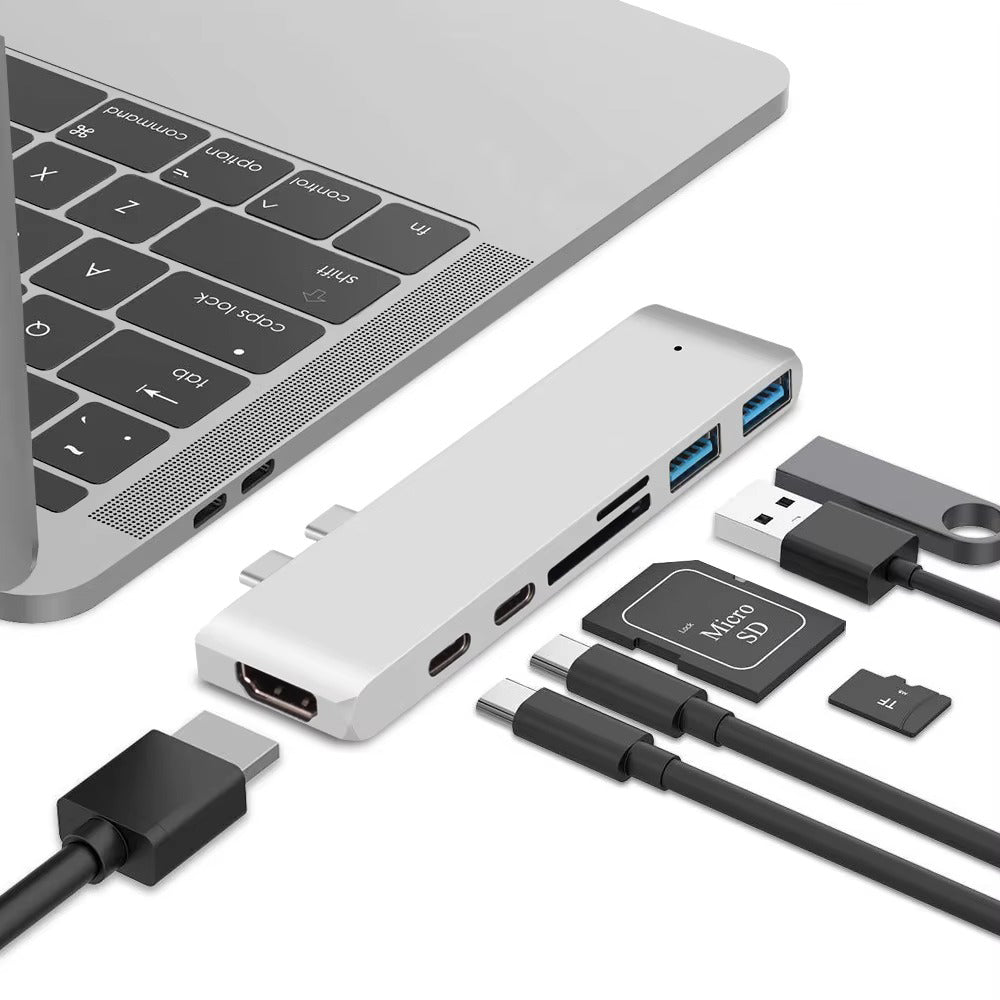 High-Speed USB-C Hub with HDMI 4K, Thunderbolt 3, USB 3.0, SD/TF Card Reader, PD Charging – Type-C Adapter Dock for MacBook Air, Pro, and USB-C Laptops