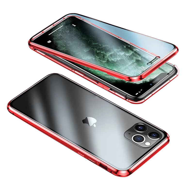 Luxury Apple iPhone Case, MagSafe Compatible, Camera Lens and Screen Protection, Ultra Thin, Shockproof, Magnetic, Full All Around Protection, 360 Glass Magnet Cover