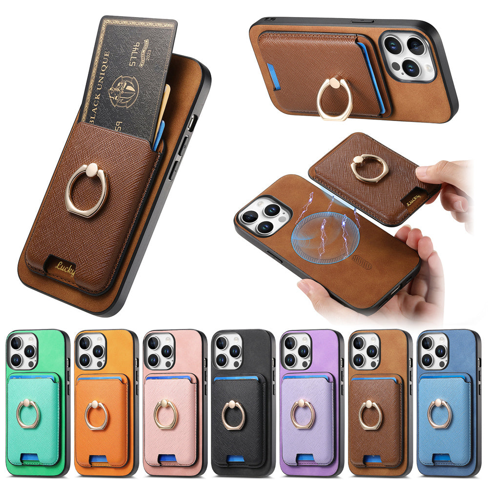 Luxury Detachable Magnetic Wallet iPhone Case – Card Holder, Ring Stand, Shockproof Protection for Secure and Convenient Use
