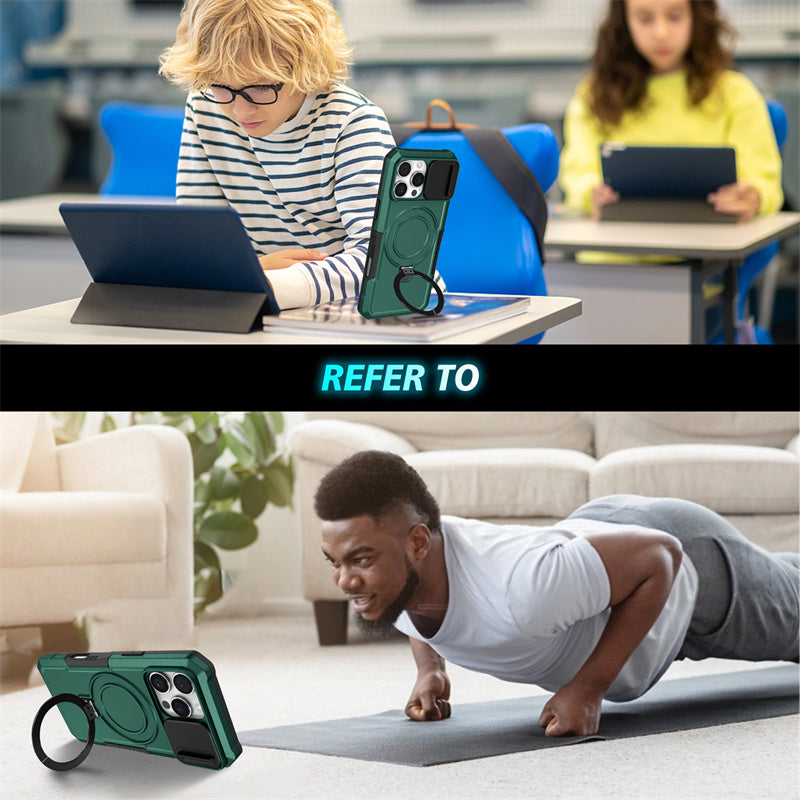 MagSafe Armor iPhone Case – Magnetic Holder, Wireless Charging, Slide Camera Protection, Full-Body Cover for iPhone Models