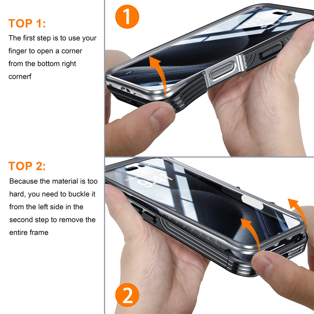 Full-Body Protection Magnetic iPhone Case – Tempered Glass MagSafe Shockproof Cover for iPhone Models, Durable and Stylish