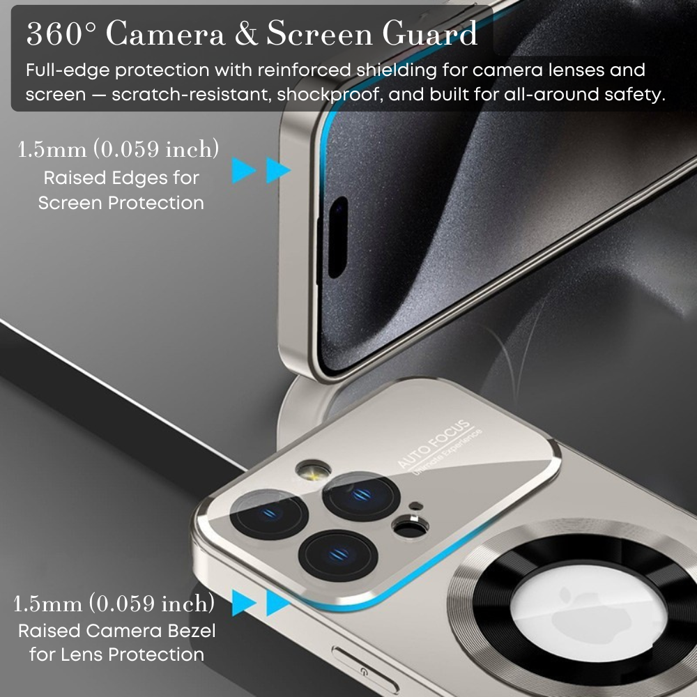 Luxury Glass MagSafe iPhone Case - Magnetic Wireless Charging, Camera Lens Protection, Shockproof Design | Case for iPhone