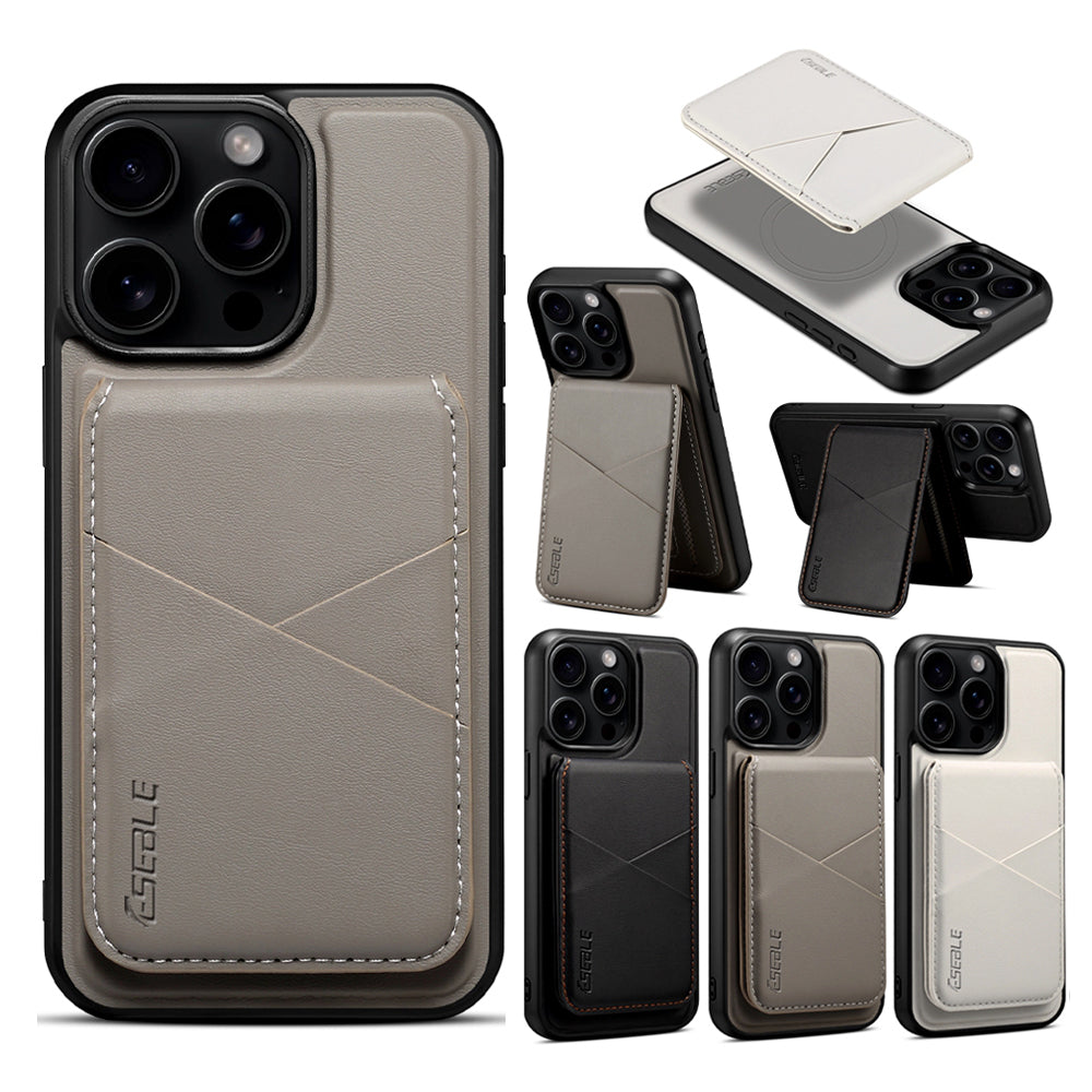 Luxury Magnetic Leather Wallet iPhone Case – 2-in-1 MagSafe Card Holder, Kickstand, Shockproof Protection, Premium Design, Wireless Charging Compatible for iPhone Models