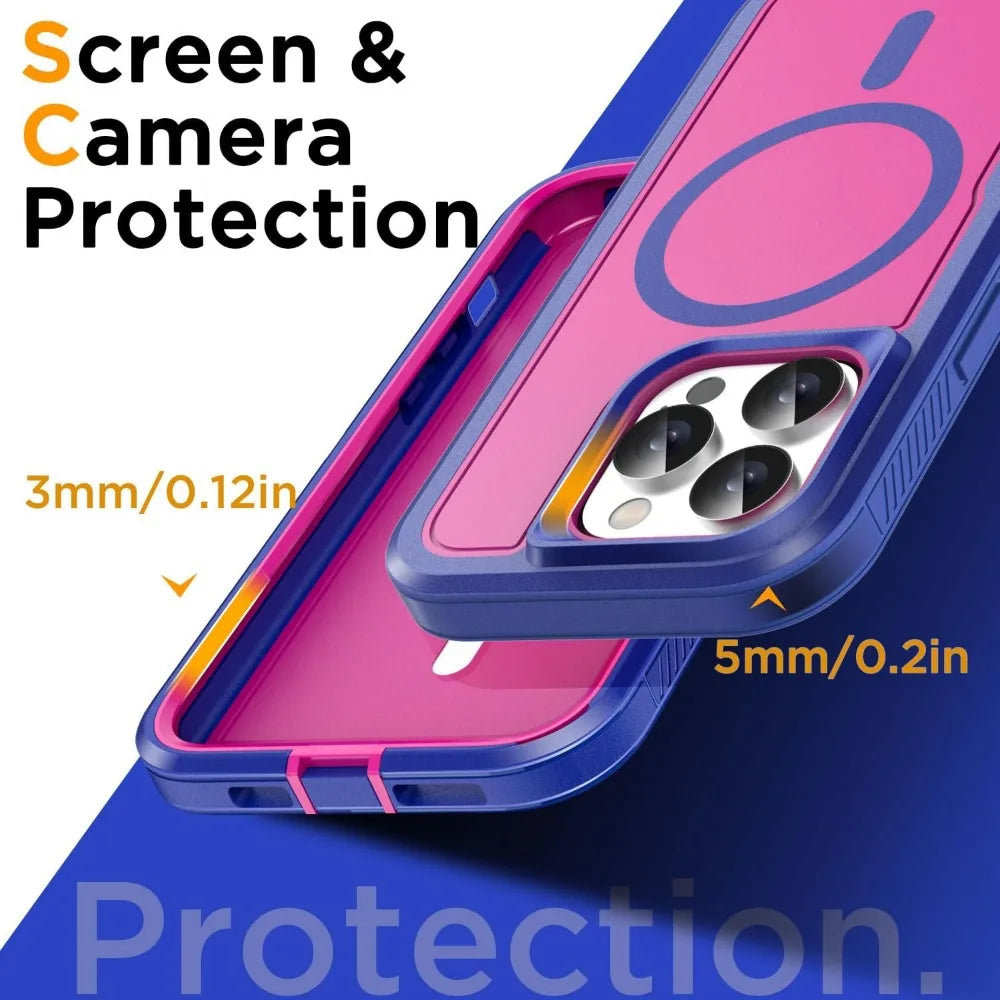 Heavy Duty Shockproof iPhone Case – Rugged Protective Cover with Kickstand, Anti-Scratch, Full-Body Protection for iPhone Models